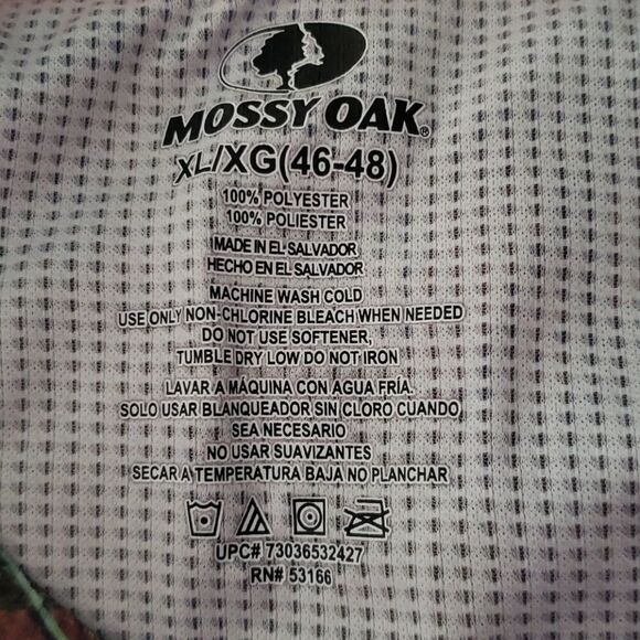 NWOT Mossy Oak Camouflage Long Sleeved Shirt Sz XL - Picture 3 of 3
